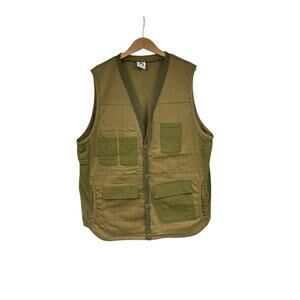 Wasted Collective Cargo Field Vest Hunting Green Organic Cotton Japan Made XL